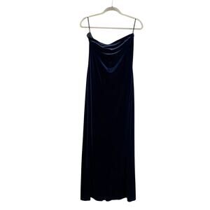 VTG 90s Jessica McClintock Gunne Sax Navy Velvet Strapless Gown Size 9/10 NWT
